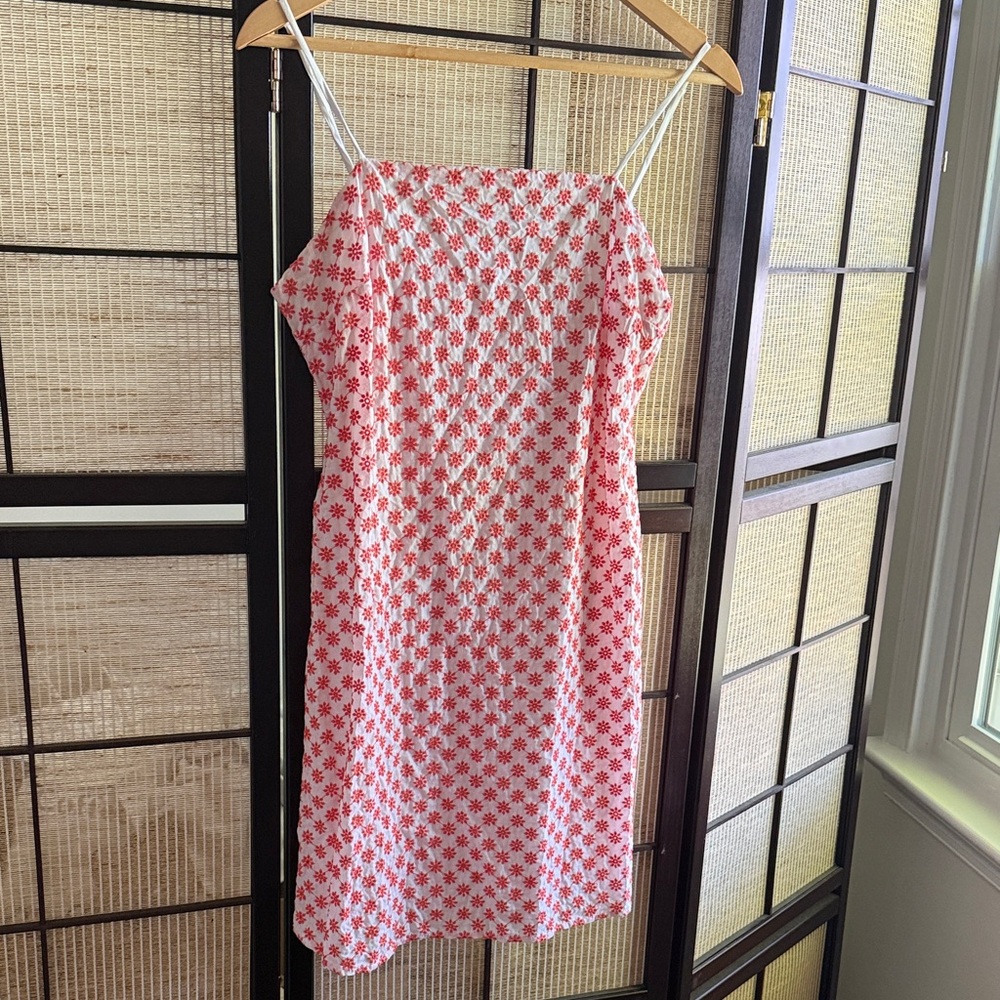 Miami Red and White Star Pattern Mini Dress